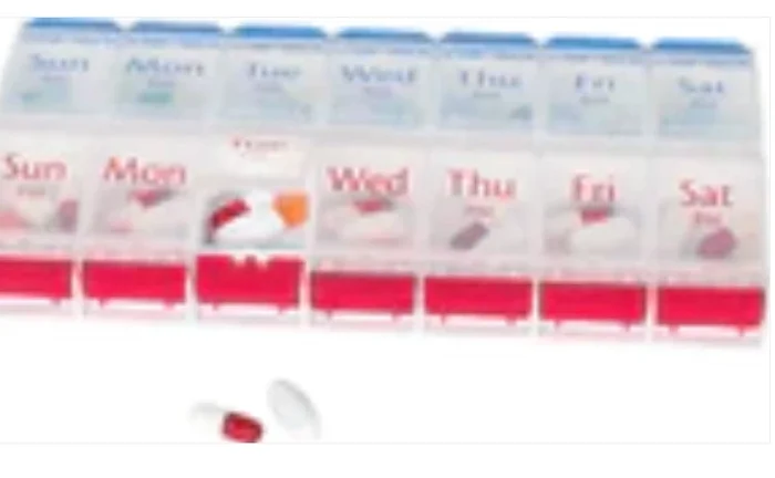 1-day Am/pm Push Button Pill Reminder 4-1/2″ X 8-3/4″ X-large