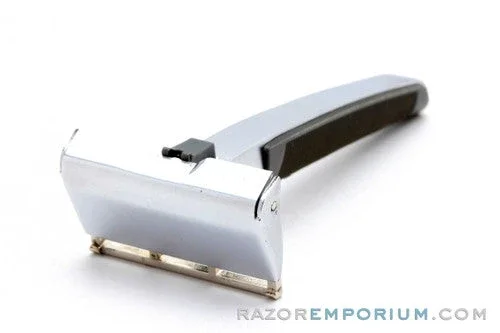 1970’s Gem Single Edge Push Top Razor with Grey Handle