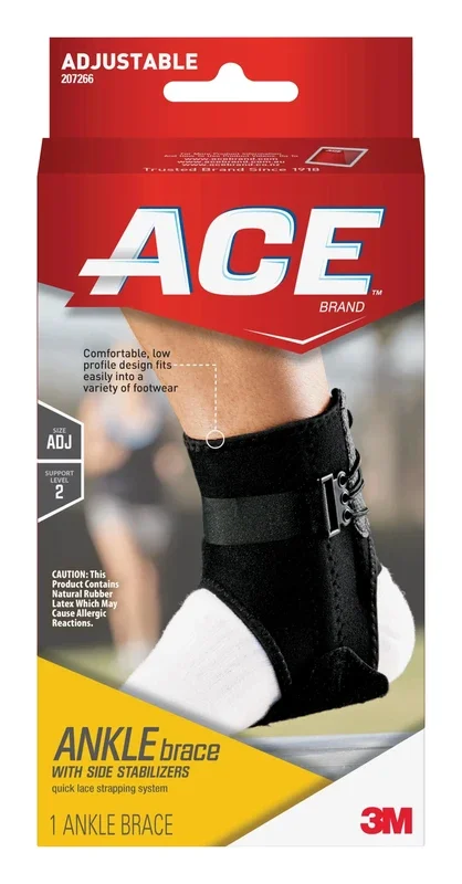 3M ACE Ankle Brace, Adjustable, Lace-Up, Side Stabilizers