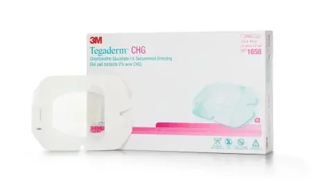 3M Tegaderm CHG I.V. Securement Dressing CHG (Chlorhexidine Gluconate) / Flm 4 X 4-3/4 Inch Rectangle Sterile – 1658