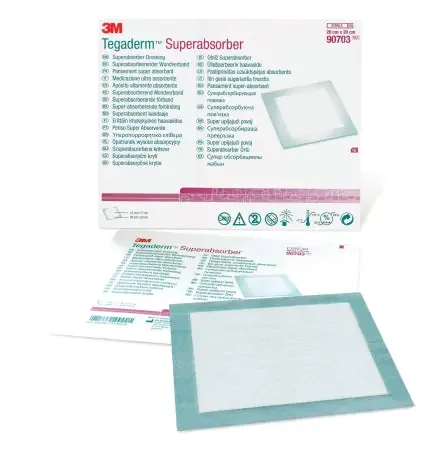 3M Tegaderm Superabsorber Dressing Polypropylene 7-7/8 X 7-7/8 Inch Sterile – 90703