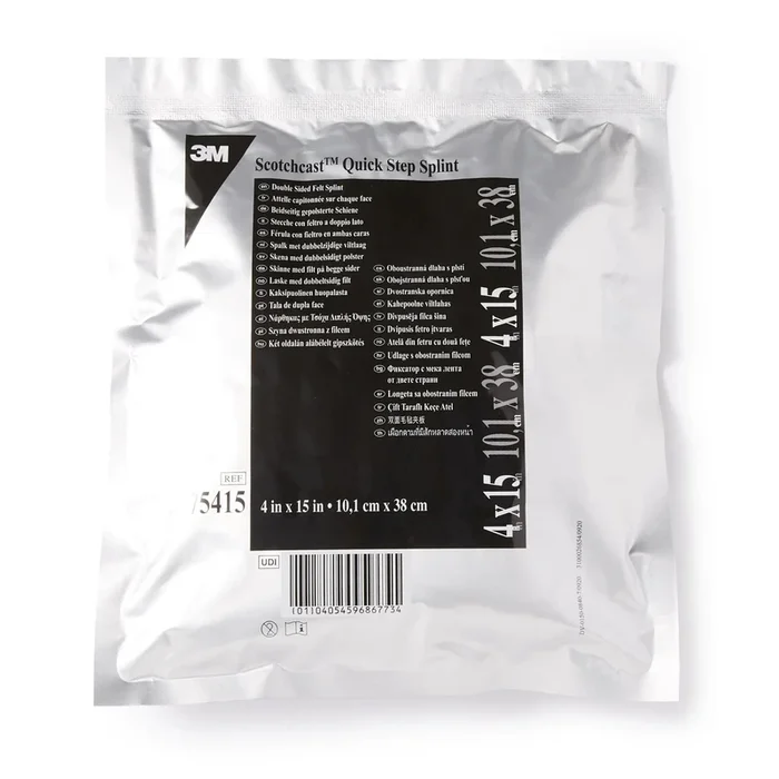 3M™ Scotchcast™ Quick Step Double Sided Felt Padded Splint, 4 x 15 Inch