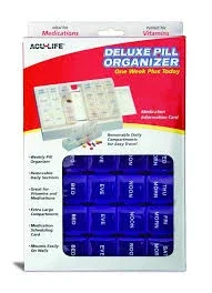 Acu-life Deluxe Pill Organizer ‘one Week Plus Today’