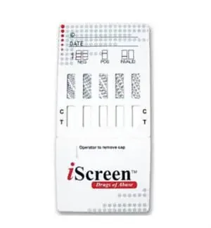 Alere Toxicology iScreen Drugs of Abuse Test 5-Drug Panel BZO, COC, mAMP/MET, MOP, THC Urine Sample CLIA Moderate Complexity 25 Tests – IS5MB