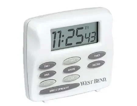 Alimed Multi-Task Timer Clock 3/4 X 2-1/2 X 2-1/2 Inch Up to 100 hours LCD Display Battery Powered – 51966