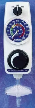 Allied Healthcare Vacutron Suction Regulator Continuous / Intermittent 0 – 300 mmHg / 0 – 150 mmHg Barb Outlet Ohmeda Adapter – 22-15-1206
