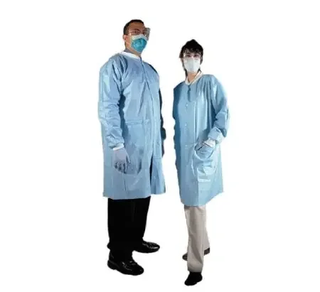 AMD Ritmed Lab Coat Blue Medium Long Sleeves Knee Length – 8017