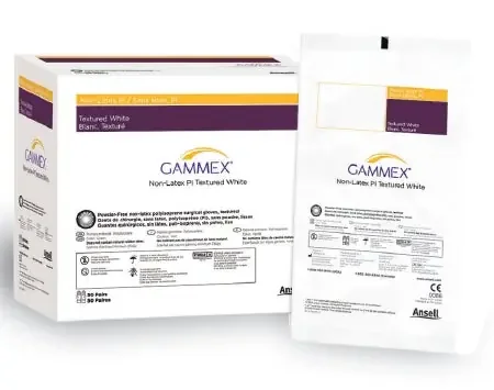 Ansell Gammex Non-Latex PI Textured Surgical Glove Size 6 Sterile Polyisoprene Standard Cuff Length Textured White Not Chemo Approved – 20688260