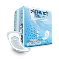 Attends Discreet Male Guard Bladder Control Pad, 12-1/2 Inch Length Light Absorbency Polymer One Size Fits Most Male Disposable, ADMG20 – Case of 120