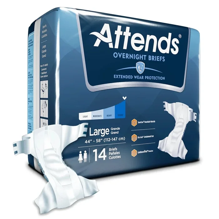 Attends® Briefs with Overnight Protection, Large