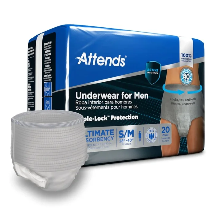 Attends® Discreet Men’s Underwear, Level 5, Small / Medium