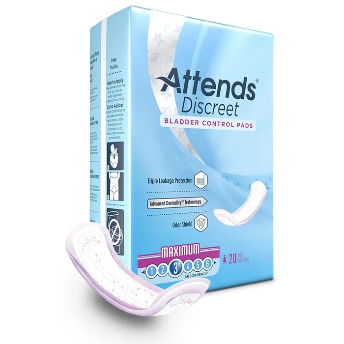 Attends® Discreet Women’s Maximum Bladder Control Pad, 13-Inch Length