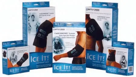 Battle Creek Ice It! ColdCOMFORT Cold Therapy System Neck / Jaw / Sinus Standard 4-1/2 X 10 Inch Stay-Put Fabric Reusable – 510