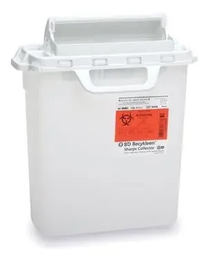 Becton Dickinson Recykleen Sharps Container 15-3/4 H X 13-1/2 W X 6 D Inch 3 Gallon Horizontal Counterbalanced Door – 305054