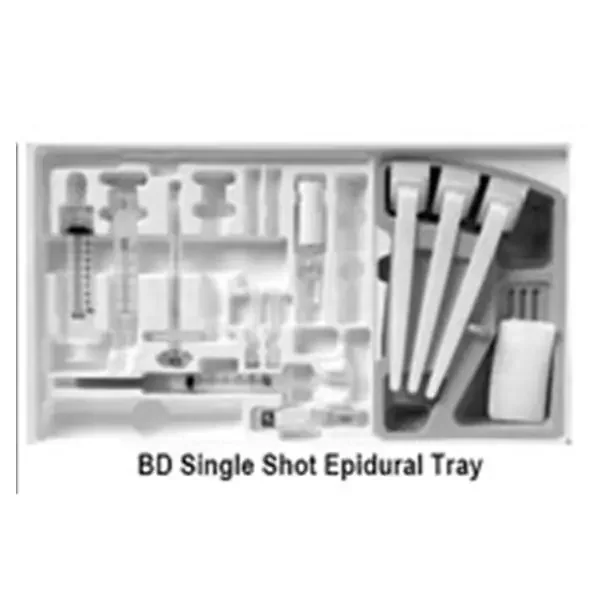 Becton-Dickinson Tray Epidural Single Shot 18Gx3-1/2″ W/ Lidocaine/Hypodermic Needle 25Gx1″ 10/Ca – 406091