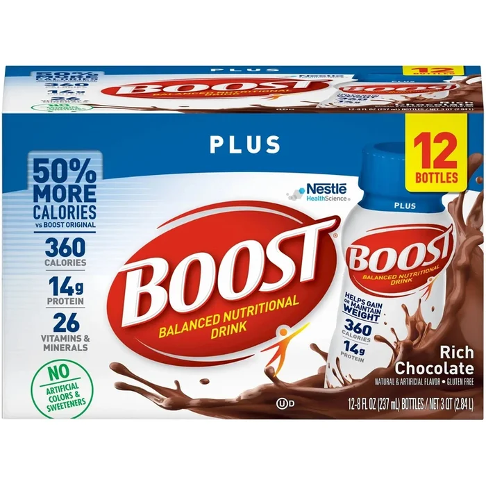 Boost® Plus Chocolate Balanced Nutritional Drink, 8 oz. Bottle