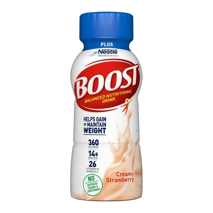 Boost® Plus Strawberry Balanced Nutritional Drink, 8-ounce bottle