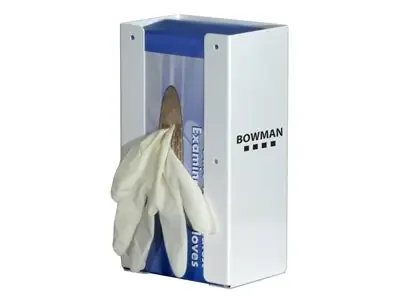 Bowman Manufacturing Bowman Glove Box Holder Cabinet Mount 1-Box White 3-3/4 X 5-1/2 X 10 Inch Powder Coated Metal – GB-144-DISP