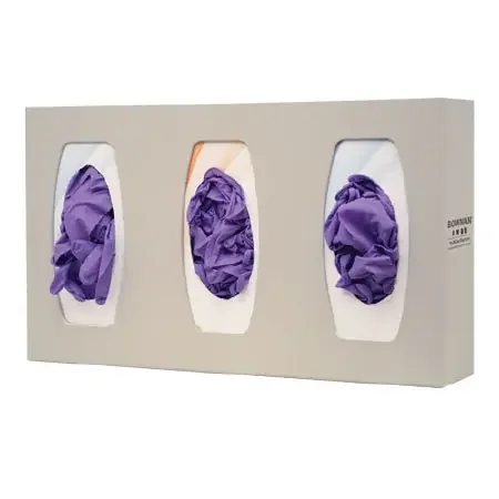 Bowman Manufacturing Glove Box Holder Horizontal or Vertical Mount 3-Box Quartz 4-1/4 X 10-1/8 X 17-1/8 Inch Plastic – GL300-0212-DISP