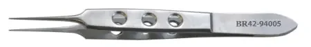 BR Surgical BR Surgical Iris Forceps Bishop-Harmon 3-1/2 Inch Surgical Grade Stainless Steel NonSterile NonLocking Fenestrated Thumb Handle Straight 0.5 mm Tips w/1 X 2 Teeth – BR42-94205