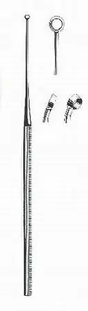 BR Surgical HerMann Medizintechnik Ear Curette Buck Single-ended Handle Size 5 Tip Angled Sharp Loop Tip – BR44-11705