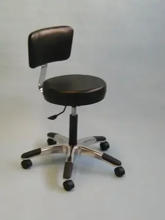 Brandt Industries Airbuoy Exam Stool Backrest Pneumatic Height Adjustment 5 Casters Black – 17422BLK