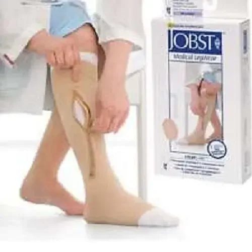 BSN Medical JOBST UlcerCARE Compression Stockings with Liner Knee High 3X-Large Beige Stocking Open Toe, Liner Closed Toe – 114484