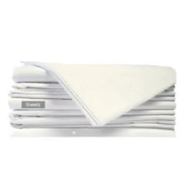 Calderon Textiles Inc Sheet Flat 66X104″ Microfiber Twin Size White 12/Pk, 2 Dz/Ca – 20MF-66104