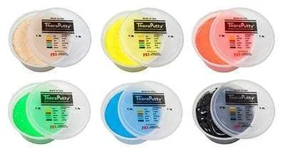 CanDo Antimicrobial Theraputty Exercise Material – 1 lb -6-piece (tan-black)