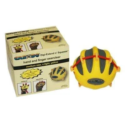 CanDo Digi-Extend n’ Squeeze Hand Exerciser – Medium – Yellow, x-light