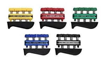 CanDo Digi-Flex hand exerciser – set of 5 (yellow, red, green, blue, black), no rack