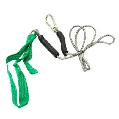 CanDo exercise bungee cord with attachments, 4′, Green – medium