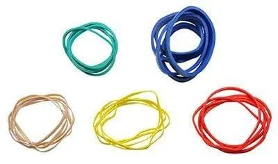 CanDo Hand Exerciser – Additional Latex Bands – 25 bands (5 each: tan, yellow, red, green, blue)