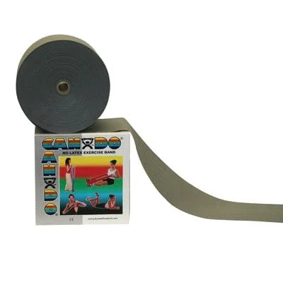 CanDo Latex Free Exercise Band – 50 yard roll – Silver – XX-heavy