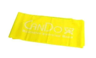 CanDo Low Powder Exercise Band – 5′ length – Yellow – x-light