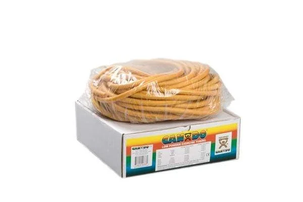 CanDo Low Powder Exercise Tubing – 100′ dispenser roll – Gold – xxx-heavy
