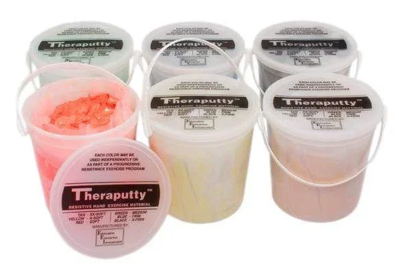 CanDo Theraputty Exercise Material – 5 lb – 6-piece set (tan-black)