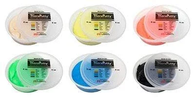 CanDo Theraputty Exercise Material – 6 oz – 6-piece set (tan-black)