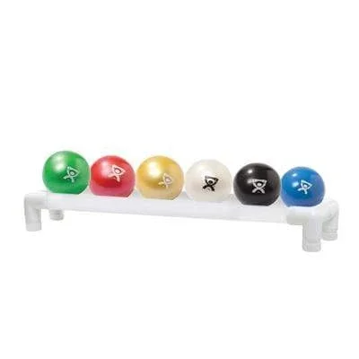CanDo WaTE Ball – Hand-held Size – 6-piece set (1 each: tan, yellow, red, green, blue, black), with 1-tier rack