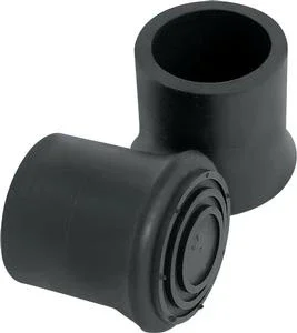 Cane Tip, 1″ diameter, Gray – Package of 2
