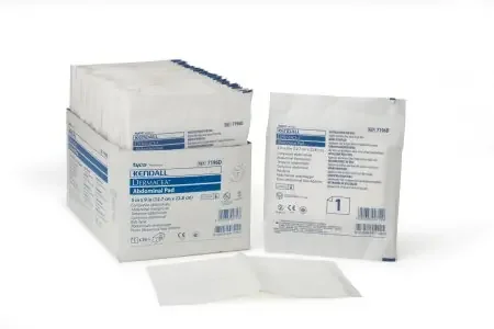 Cardinal Dermacea Abdominal Pad NonWoven Fluff 5 X 9 Inch Rectangle Sterile – 7196D