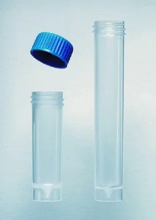 Cardinal SP Transport Tube Flat Bottom Plain 5 mL Blue Screw Cap Polypropylene Tube – T1233-4