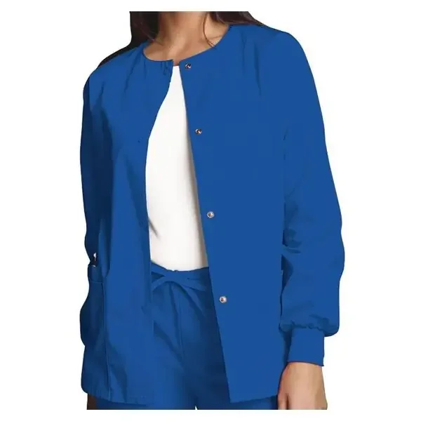 Cherokee Workwear Jacket Warm-Up 65% Polyester / 35% Cotton Womens Royal Blue Small 3 Pockets Ea – 4350-ROYW-S