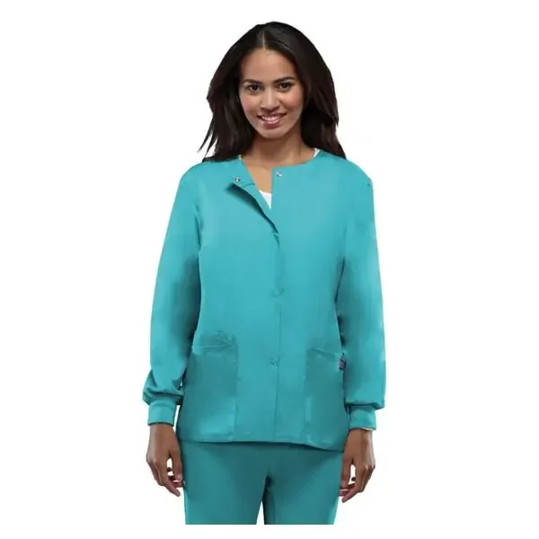 Cherokee Workwear Jacket Warm-Up 65% Polyester / 35% Cotton Womens Turquoise X-Large 3 Pockets Ea – 4350-TRQW-XL