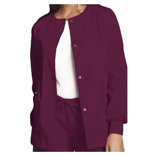 Cherokee Workwear Jacket Warm-Up 65% Polyester / 35% Cotton Womens Wine Medium 3 Pockets Ea – 4350-WINW-M
