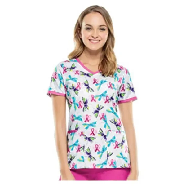 Cherokee Workwear Shirt Scrub 100% Cotton Cherokee Womens Flying Hearts Medium Ea – 2687CFLYH-M