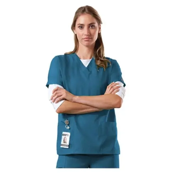 Cherokee Workwear Shirt Scrub Cherokee 4700 Womens Small Caribbean Blue Ea – 4700-CARW-S