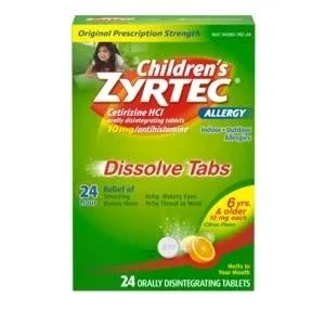 Children’s Zyrtec 10mg Dissolve Tabs, Citrus Flavor, 24 Ct