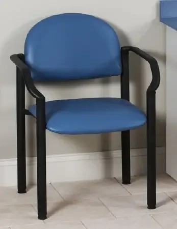 Clinton Industries Premium Series Side Chair Black / Gunmetal Fixed Armrests Vinyl – C-50-3G