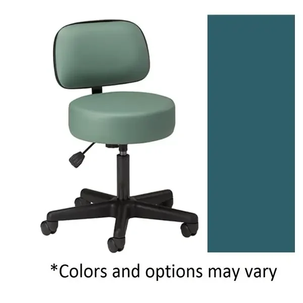 Clinton Industries. Stool Exam Standard Series Slate Blue 2.5″ Casters Backrest 5 Leg Ea – 2135-21-3SB